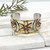 Handcrafted Mixed Metal Flower Spiral Cuff Bracelet – Silver, Gold & Copper Tone