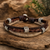 Handcrafted 3-Strand Brown & Beige Leather Bracelet – Men's & Unisex