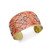 Handcrafted peach patina brass cuff bracelet with lotus floral design