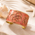 Peach patina lotus brass cuff bracelet with boho beach decor
