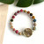 Fair Trade Repurposed Textile Bracelet, Kantha Medallion Bracelet, Mindfulness Bracelet