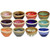 Set of 12 Hand Made & Glazed River Water Mini Bowls From Thailand