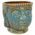 Serene Buddha Planter Pot with Blue & Brown Glaze