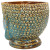 Serene Buddha Planter Pot with Blue & Brown Glaze