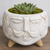 Front of Fun Male Face with Mustache Planter Pot, Succulent Pot