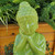 Large Green Ceramic Buddha Statue For Indoor or Outdoor. Meditating Buddha Figure