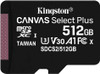 Kingston 512GB Canvas Select Plus Micro SD Card with SD Adapter, UHS-I Class 10 with A1 App Performance physical KIngston New SDCS2/512GB MemoX