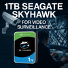 Seagate 3.5", 1TB, SATA3, SkyHawk Surveillance Hard Drive, 256MB Cache, 8 Drive Bays Supported, 24/7, CMR, OEM physical SEAGATE New ST1000VX013 MemoX