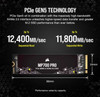 Corsair 1TB MP700 PRO Gen5 M.2 NVMe SSD, M.2 2280, PCIe 5.0, R/W 11.7K/9.6K MB/s, 1.4M/1.5M IOPS physical CORSAIR New CSSD-F1000GBMP700PNH MemoX