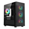 Vida Zephyr Black ARGB Gaming Case w/ Glass Window, Micro ATX, 3x ARGB Fans, Mesh Front physical VIDA New ZEPHYR-BLK MemoX
