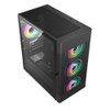 Vida Zephyr Black ARGB Gaming Case w/ Glass Window, Micro ATX, 3x ARGB Fans, Mesh Front physical VIDA New ZEPHYR-BLK MemoX