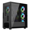 Vida Zephyr Black ARGB Gaming Case w/ Glass Window, Micro ATX, 3x ARGB Fans, Mesh Front physical VIDA New ZEPHYR-BLK MemoX