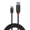 Lindy 36915 0.5m USB-A (M) 3.2 To USB-C (M) 3.2 Black Line 10Gbps Cable - Black physical LINDY New 36915 MemoX
