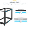 StarTech 25U 4-Post Open Frame Server Rack – Adjustable 22–40in, Mobile