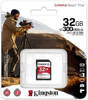 Kingston 32GB Canvas React Plus SDXC Card, UHS-II Class 10, U3, For 8K/3D/VR Videos/Photos, R/W 300/260MB/s physical Kingston New SDR2/32GB MemoX