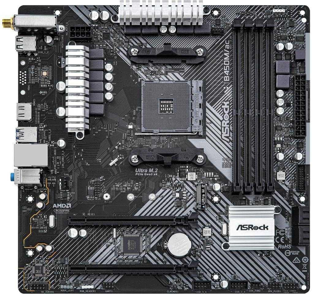 Asrock B450M/AC AMD B450, AM4, Micro ATX, DDR4 - Main Image