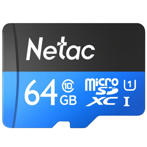 Netac P500 64GB MicroSDXC Card with SD Adapter, U1 Class 10, Up to 90MB/s