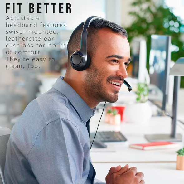 Logitech H390 USB Headset with Boom Microphone, In-line Controls,  Enhanced Digital Audio, Padded Headband & Earcups