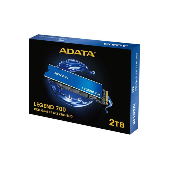 ADATA 2TB Legend 700 M.2 NVMe SSD, M.2 2280, PCIe Gen3, 3D NAND, R/W 2000/1600 MB/s, Heatsink physical ADATA New ALEG-700-2TCS MemoX