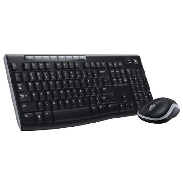 Logitech MK270 Wireless Keyboard and Mouse Desktop Kit, USB, Spill Resistant