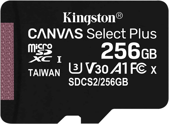 Kingston 256GB Canvas Select Plus Micro SDXC Card with SD Adapter, Class 10 with A1 App Performance physical KIngston New SDCS2/256GB MemoX