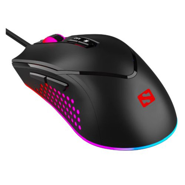 Sandberg Azazinator 6400 RGB Gaming Mouse, USB, Up to 6400 DPI, 7 Programmable Buttons, 5 Year Warranty