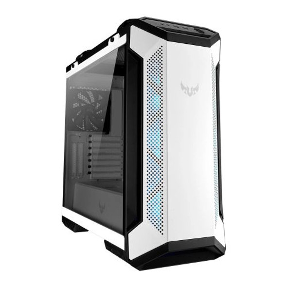 Asus TUF Gaming GT501 White Gaming Case w/ Window, E-ATX, Tempered Smoked Glass, 3 x 12cm RGB Fans, Carry Handles