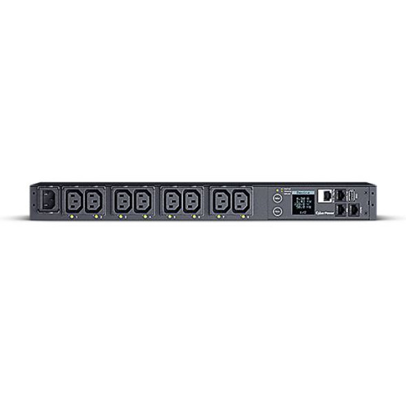 CyberPower PDU41004 Power Distribution Unit, 1U Vertical/Horizontal Rackmount, 1x IEC C14 Input, 8 Outlets, Real-Time Local/Remote Monitoring & Switching, LCD Display