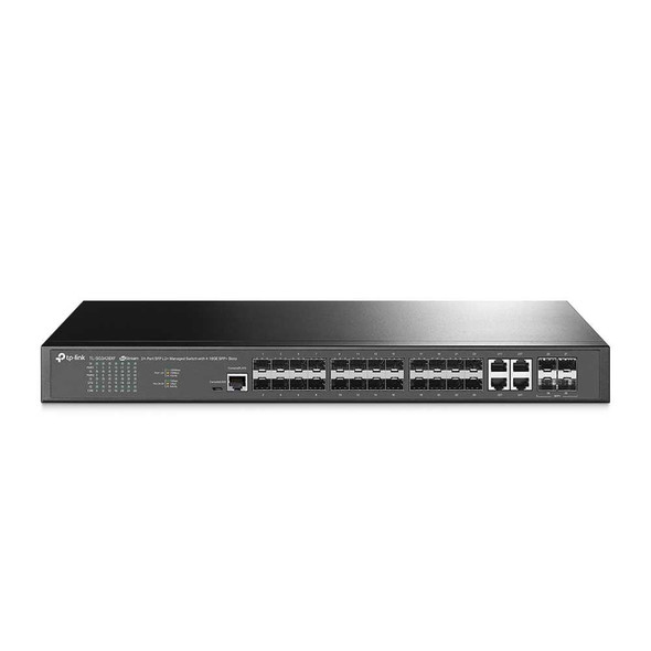 TP-LINK (TL-SG3428XF) JetStream 24-Port SFP L2+ Managed Switch w/ 4 10GE SFP+ Slots, Dual Redundant PSUs, Rackmountable physical TP-LINK New SG3428XF MemoX