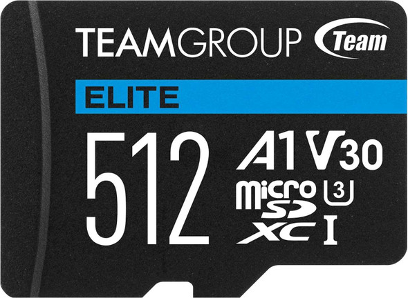 Team 512GB Elite A1 MicroSDXC Card with SD Adapter, UHS-I Class 3, U3, A1 App Performance, 100MB/s physical TEAM New TEAUSDX512GIV30A103 MemoX