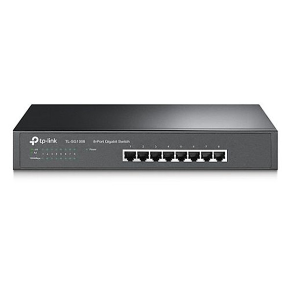 TP-LINK (TL-SG1008) 8-Port Gigabit Unmanaged Desktop/Rackmount Switch, Steel Case