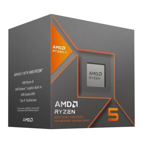 AMD Ryzen 5 8600G with Wraith Stealth Cooler, AM5, Up to 5.0GHz, 6-Core, 65W, 22MB Cache, 4nm, 8th Gen, Radeon Graphics physical AMD New 100-100001237BOX MemoX