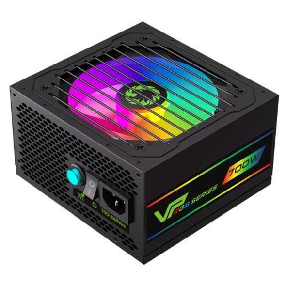 GameMax 700W VP-700W Black RGB PSU, Semi Modular, RGB Fan, 80+ Bronze, Eco Switch, Power Lead Not Included physical GAMEMAX New VP-700-RGB MemoX