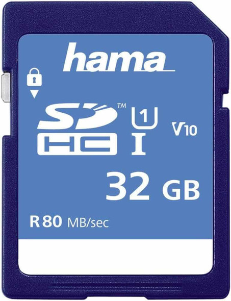 Hama SDHC 32GB UHS-I Class1 Super Fast Memory Card C10 - (533x / 80Mb/s) physical HAMA New 124135 MemoX