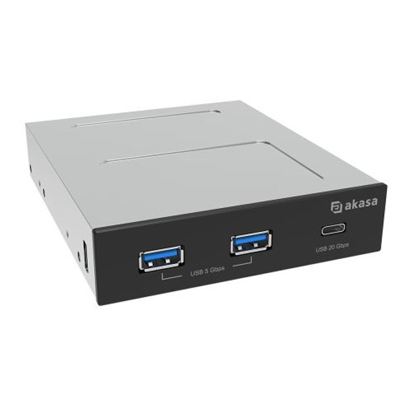 Akasa (AK-ICR-36) Internal 3.5" Front USB Panel, 1x USB 20Gbps Type-C, 2x USB 5Gbps Type-A