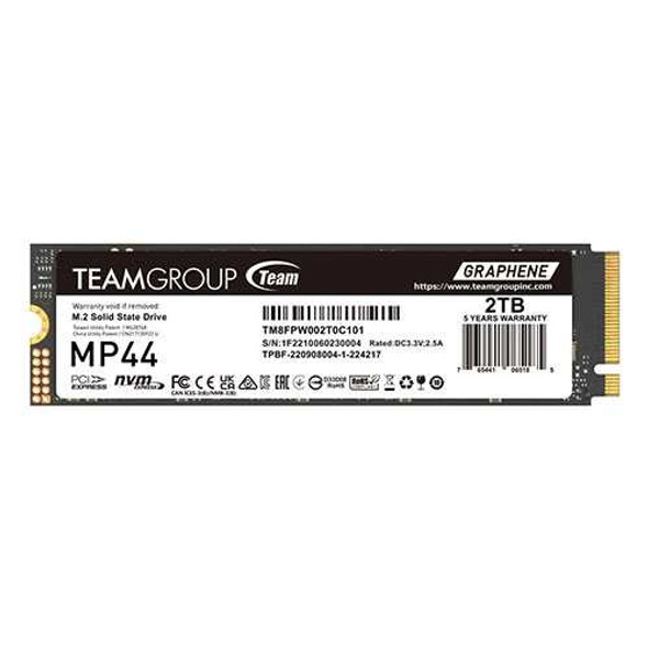 Team 2TB MP44 M.2 NVMe Gen4 SSD, M.2 2280, PCIe4, R/W 7400/7000 MB/s, Heat Dissipating Graphene Label physical TEAM New TM8FPW002T0C101 MemoX