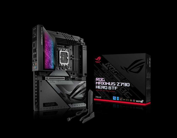 Asus ROG MAXIMUS Z790 HERO BTF, Intel Z790, 1700, ATX, 4 DDR5, HDMI, 2 Thunderbolt, Wi-Fi 7, 2.5G LAN, PCIe5, RGB, 5x M.2 *Requires a BTF Compatible Chassis* physical ASUS New 90MB1H50-M0EAY0 MemoX