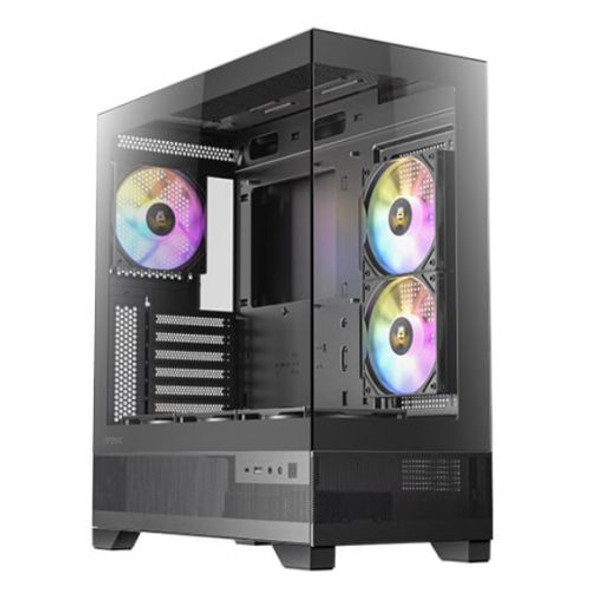 Antec CX700 RGB Elite Gaming Case w/ Glass Side & Front, ATX, 6x RGB Fans, LED Button, USB-C, Black