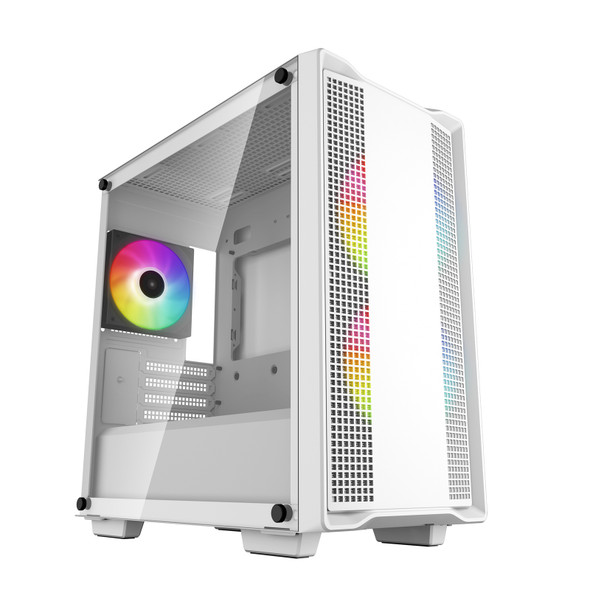 DeepCool CC360 WH ARGB Micro-ATX Case – 3 ARGB Fans, Tempered Glass & 360mm Radiator Support