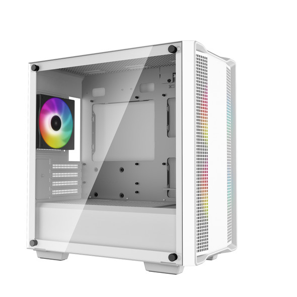 DeepCool CC360 WH ARGB Micro-ATX Case – 3 ARGB Fans, Tempered Glass & 360mm Radiator Support