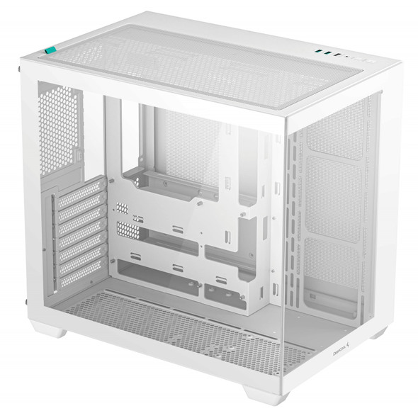 DeepCool CG530 WH Dual-Chamber ATX PC Case – White, Panoramic Tempered Glass