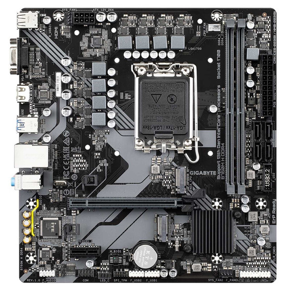 Gigabyte B760M H DDR4 Ultra Durable Intel 1700 Socket Motherboard, Micro-ATX, 2x DDR4 Slots, 2x M.2 Sockets, GbE LAN, 1x D-Sub / 1x HDMI Port physical GIGABYTE New B760M H DDR4 MemoX