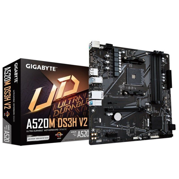 Gigabyte A520M DS3H V2 AM4 Micro-ATX Motherboard – DDR4, M.2 & HDMI