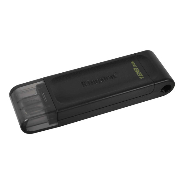 Kingston DT70/128GB DataTraveler 128GB USB Flash Drive, USB 3.2, USB-C, Gen1, 80MB/s, Cap Design, Black, Retail. physical Kingston New DT70/128GB MemoX