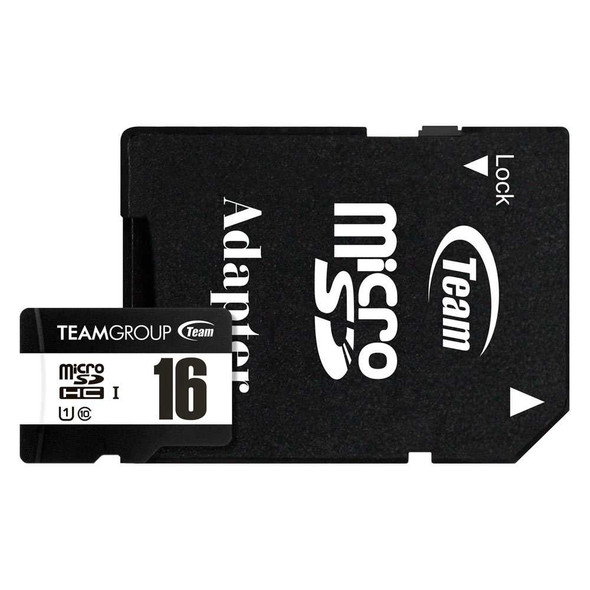 TEAMGROUP 16GB microSDHC Card – UHS-I Class 10, 80MB/s, SD Adapter physical TEAM New TUSDH16GCL10U03 MemoX