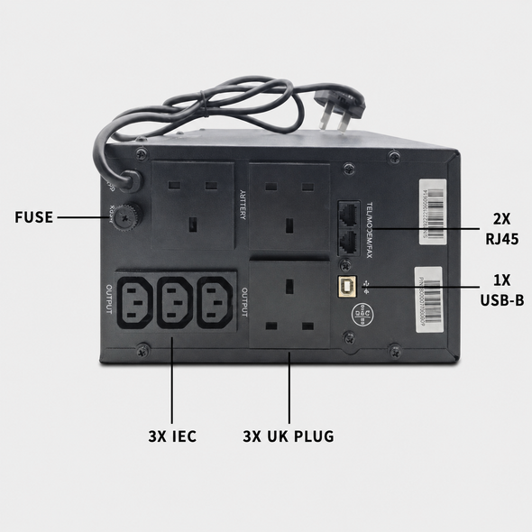 VIDA Armour 1200VA Uninterruptible Power Supply (UPS) Line-Interactive 1.2 kVA 720 W 6 AC Outlet(s)