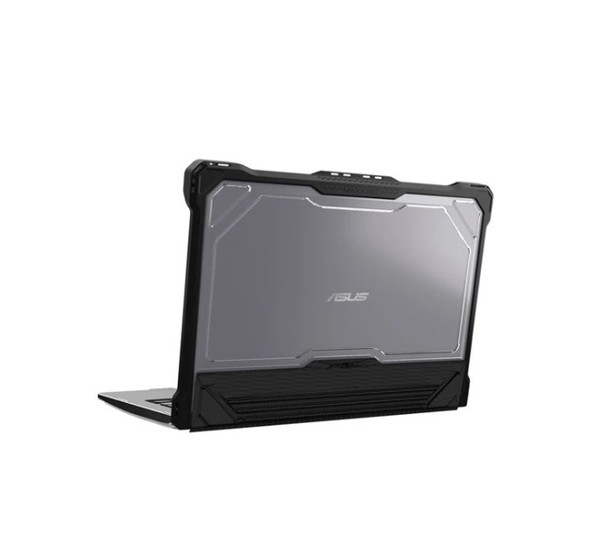 MAXCases Extreme Shell-L for Asus 1100 Series 11.6" Win 10/Chrome, BR1100F, Flip CR1, CR1 (Black/Clear)