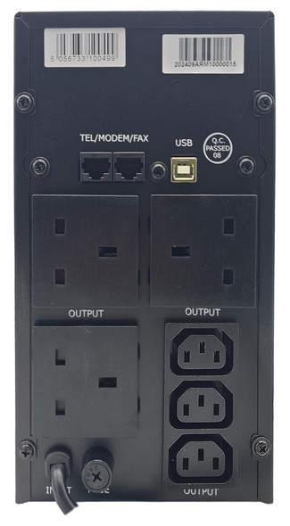 Armour 1500VA UPS 900W Battery Backup – LCD, 6 Outlets & USB Monitoring