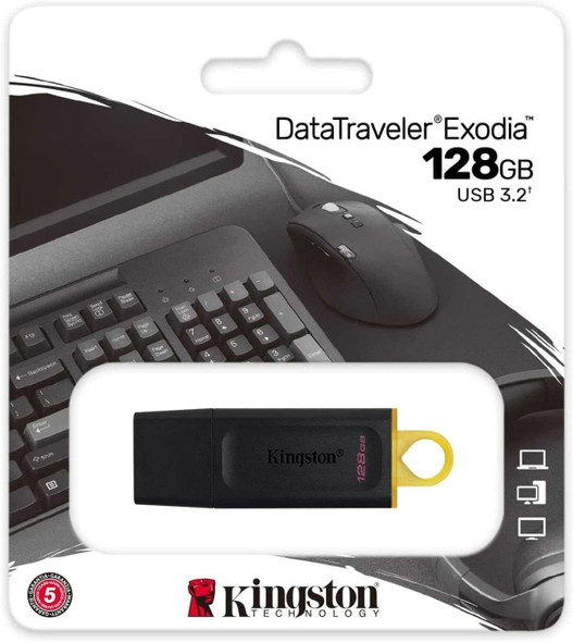 Kingston DataTraveler Exodia 128GB USB 3.2 Flash Drive – Keyring Loop physical Kingston New DTX/128GB MemoX