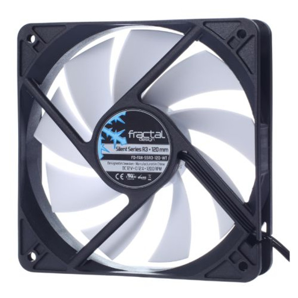 Fractal Design Silent Series R3 12cm Case Fan, Rifle Bearing, 1200 RPM, Black & White